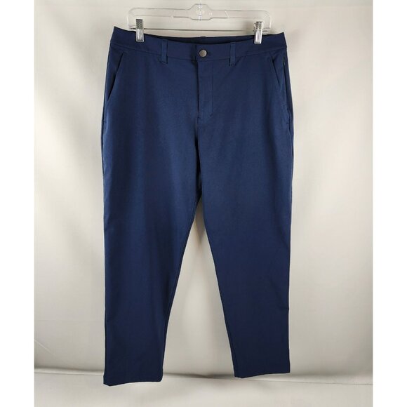 Lululemon Pants Mens 33x29 Navy Blue ABC Classic Fit Trouser Warpstreme - Picture 1 of 10